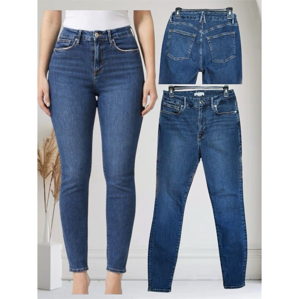 Good American Good Legs Women's Size 10/30 High-Rise Blue Stretch Denim Jeans